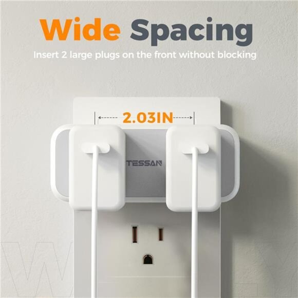 Surge Protector Outlet Extender, TESSAN Multi Plug Outlet Splitter with 4 - Picture 4 of 7